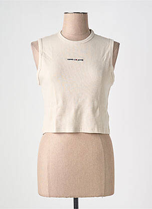 Débardeur col rond beige TOMMY HILFIGER femme