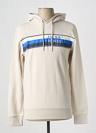 Sweat-shirt à capuche col rond gris JACK & JONES homme