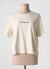 T-shirt col rond beige TOMMY HILFIGER femme