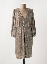 Robe mi-longue col v gris Y.A.S femme