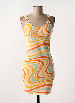 Robe courte col rond orange NOISY MAY femme