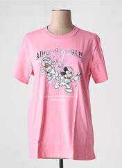T-shirt rose ADIDAS pour femme seconde vue