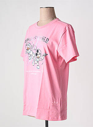 T-shirt col rond rose ADIDAS femme