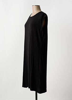 Robe courte col rond noir PIECES femme