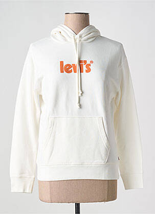 Sweat-shirt à capuche col rond blanc LEVI'S femme