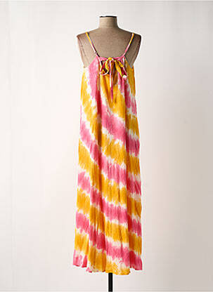 Robe longue col v rose Y.A.S femme