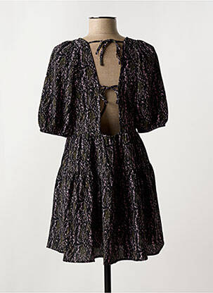 Robe courte col rond noir NOISY MAY femme