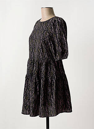 Robe courte col rond noir NOISY MAY femme