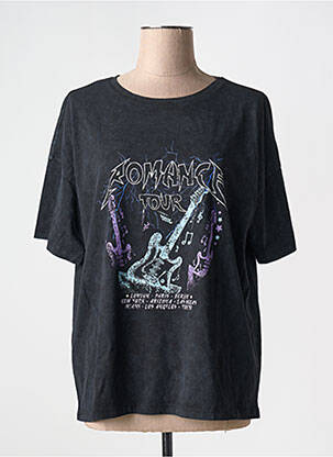 T-shirt col rond noir NOISY MAY femme