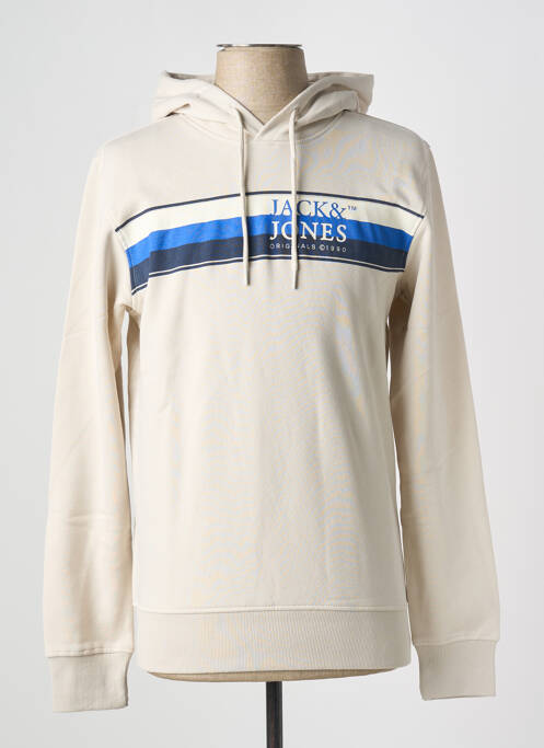 Sweat-shirt à capuche gris JACK & JONES pour homme