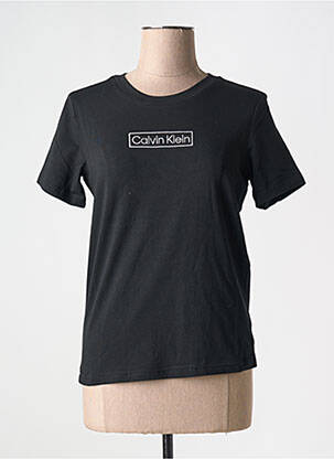 T-shirt col rond noir CALVIN KLEIN femme