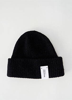 Bonnet noir SELECTED pour femme