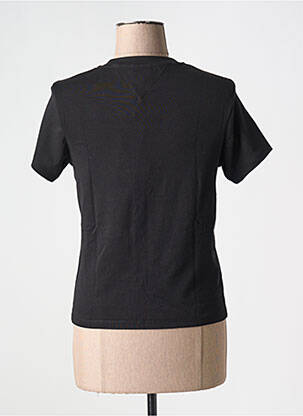 T-shirt col rond noir TOMMY HILFIGER femme
