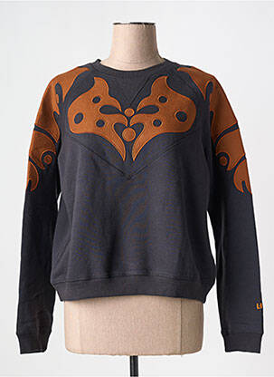 Sweat-shirt col rond noir LEON & HARPER femme