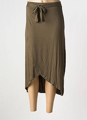 Jupe mi-longue vert PIECES femme
