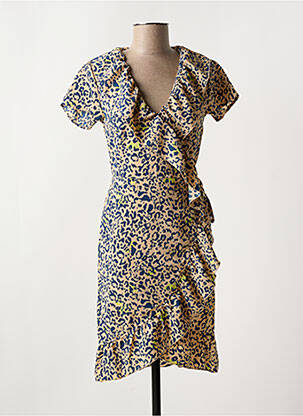 Robe mi-longue col v bleu NOISY MAY femme