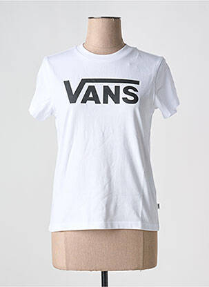 T-shirt col rond blanc VANS femme