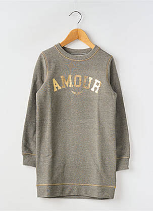 Robe courte col rond gris ZADIG & VOLTAIRE fille