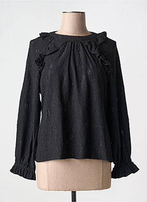 Top col rond noir SEE U SOON femme