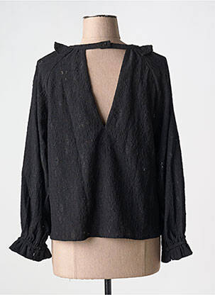 Top col rond noir SEE U SOON femme