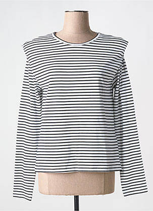 T-shirt col rond blanc PIECES femme