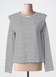 T-shirt col rond blanc PIECES femme