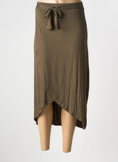 Jupe mi-longue vert PIECES pour femme