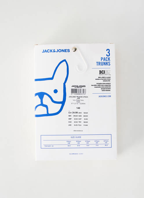 Boxer bleu JACK & JONES pour garçon