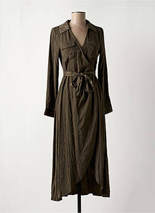Robe mi-longue col rond marron VILA femme