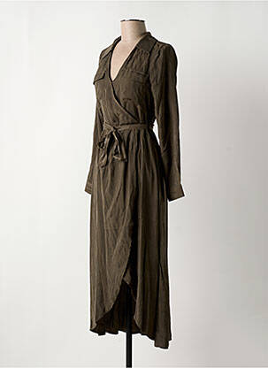 Robe mi-longue col rond marron VILA femme