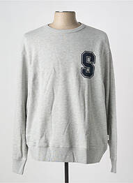 Sweat-shirt col rond gris SELECTED homme