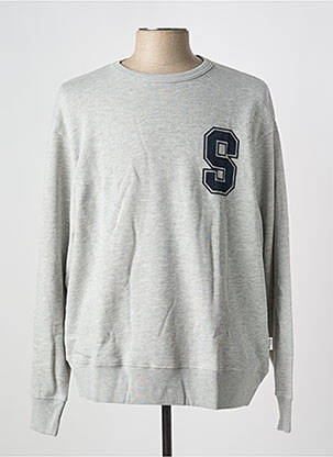 Sweat-shirt gris SELECTED pour homme