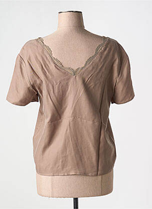 Top col v marron VILA femme
