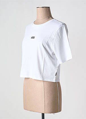 T-shirt col rond blanc VANS femme
