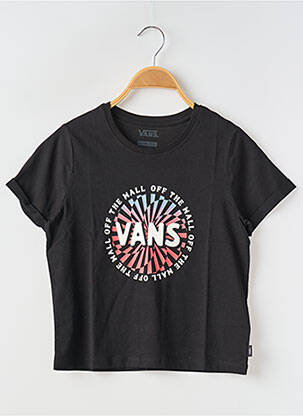 T-shirt col rond noir VANS fille