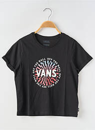 T-shirt col rond noir VANS fille