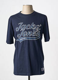 T-shirt col rond bleu JACK & JONES homme