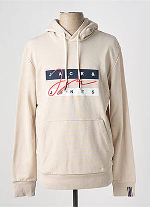 Sweat-shirt à capuche col rond gris JACK & JONES homme