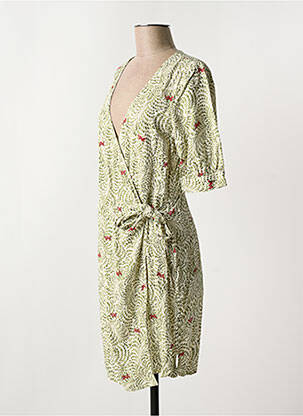 Robe mi-longue col v beige VILA femme