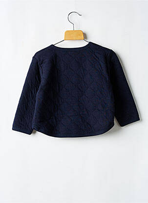 Gilet manches longues col rond bleu PETIT BATEAU fille