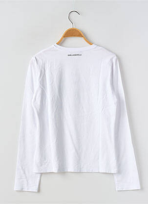 T-shirt col rond blanc KARL LAGERFELD fille