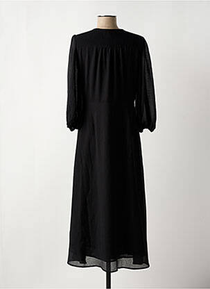 Robe mi-longue col v noir GRACE & MILA femme
