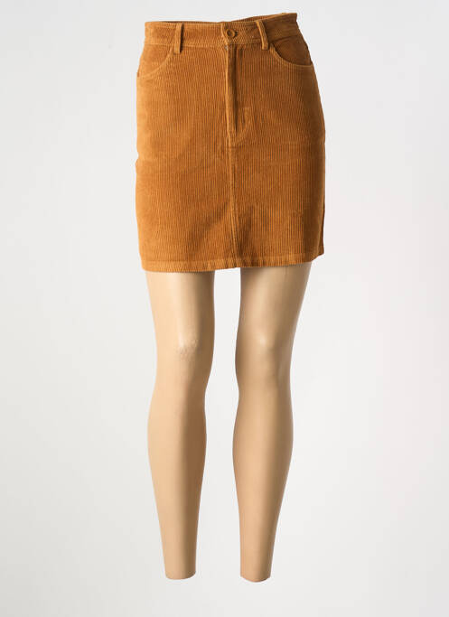 Jupe mi-longue marron THINKING MU pour femme