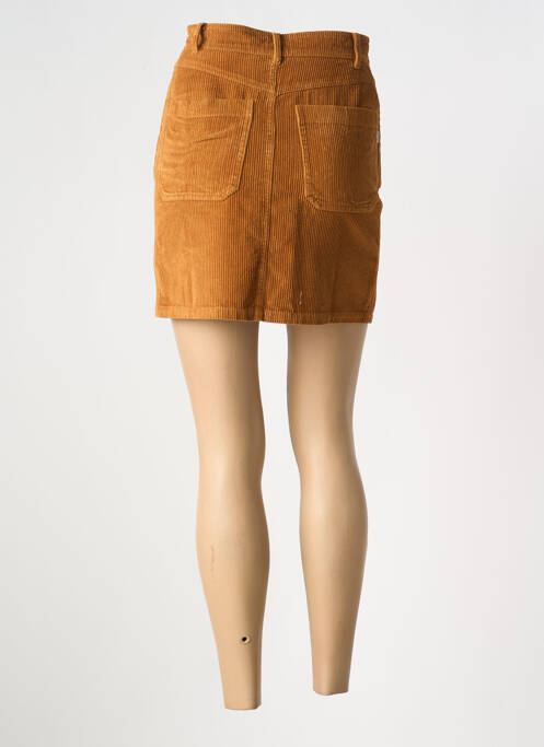 Jupe mi-longue marron THINKING MU pour femme