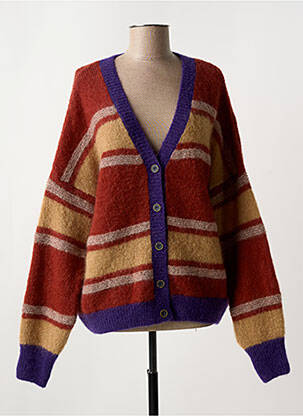 Gilet manches longues rouge LEON & HARPER femme