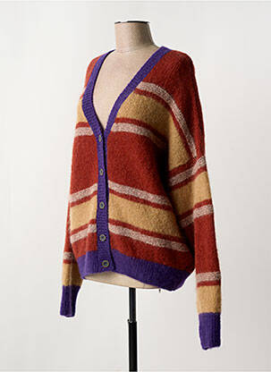 Gilet manches longues rouge LEON & HARPER femme
