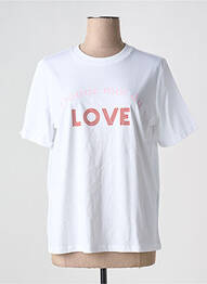 T-shirt col rond blanc PIECES femme