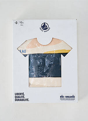 T-shirt col rond blanc PETIT BATEAU garçon