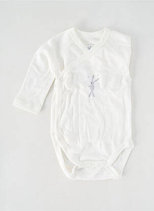 Body lingerie col rond blanc PETIT BATEAU enfant