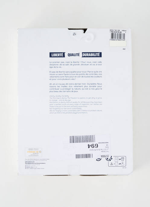 T-shirt blanc PETIT BATEAU pour garçon